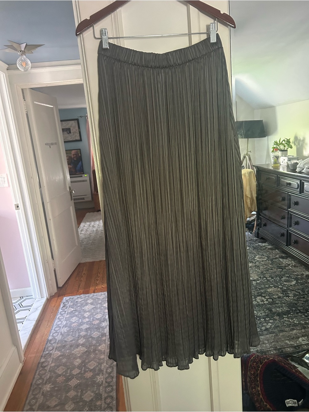 Zara gray Pleated Maxi Skirt